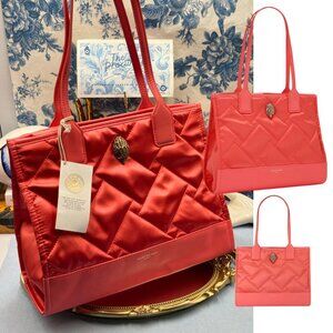 🆕 KURT GEIGER LONDON 🧿 NWT Small Recycled Square Shopper, Salmon